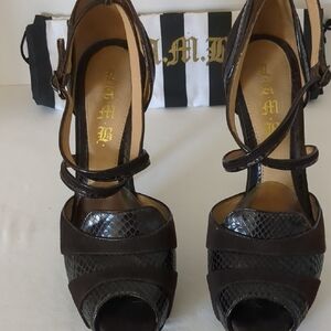 Lamb by Gwen Stefani Brown Leather 5" High Heels, 10B